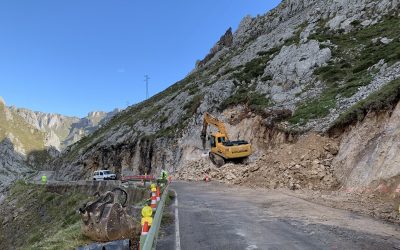 Obras de protección frente aludes de nieve y desprendimientos de piedras en la carretera AS-264 (Cabrales).