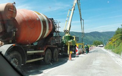 Reparación en la N-630, puerto de Pajares.