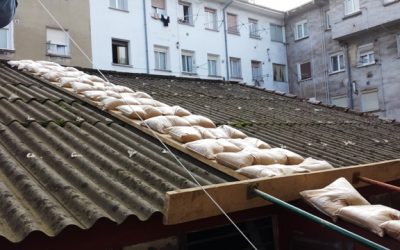 Prueba de carga estática, sobre cercha de cubierta