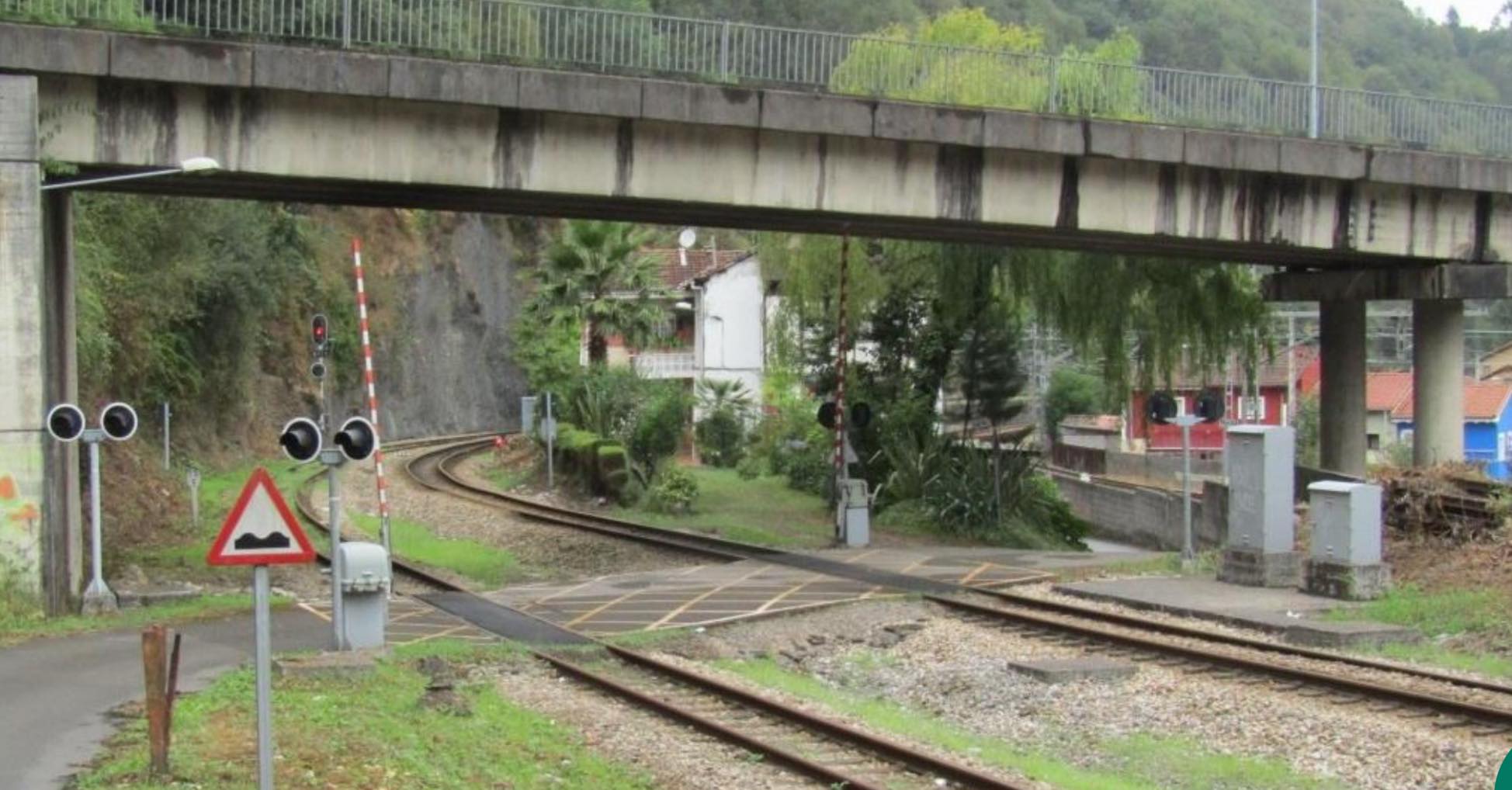 Supresión de dos pasos a nivel de la estación de Ablaña, en Mieres,