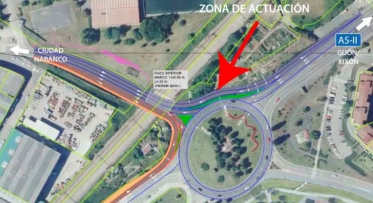 obras de construcción de un ramal en la glorieta Luis Oliver